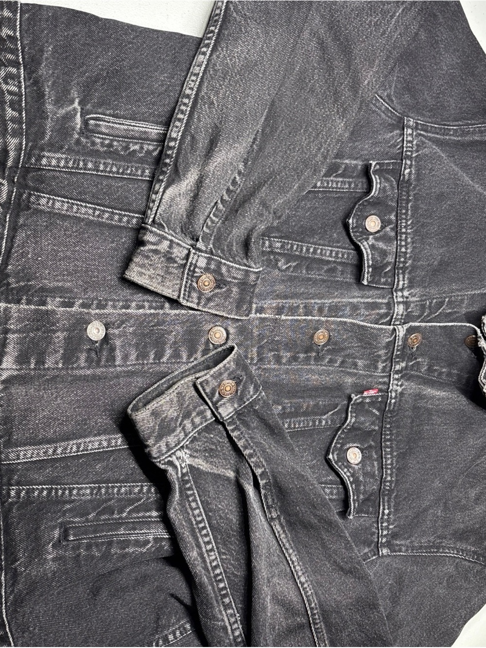 EUC Vintage Levi Strauss Trucker Jacket Men's 48 Black Denim 75506-0260 Levi's